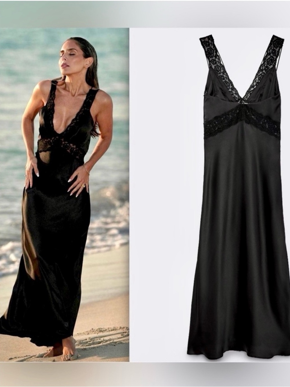 ZARA - ZW Collection Satin LACE Dress NWT ❗️